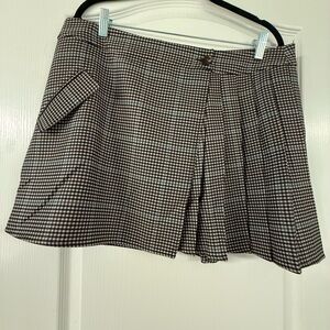 Anthropologie Mare Mare Black and Turquoise Plaid Mini Skirt